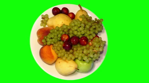 4k – Summer fruit – plums, pears, apples, peaches, grapes on plate Stock Footage 56222446