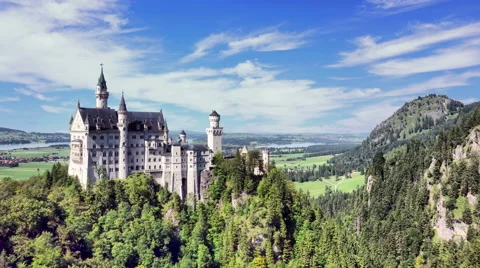 4K Summer Time Lapse of the Neuschwanstein Castle in Germany Stock Footage 68847548