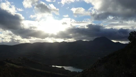 4K Sun rays over the lake in italy Stock Footage 165404196