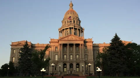 4k Sundown time lapse of Denver Capitol Building Stock Footage 64885097