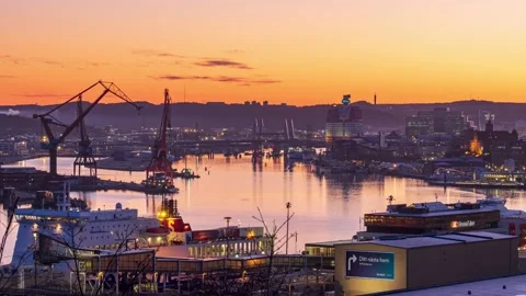 4K sunrise harbour timelapse Stock Footage 168908485