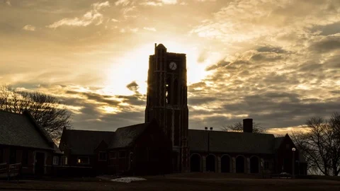 4K sunrise over a clocktower long exposure time lapse Stock Footage 71963705