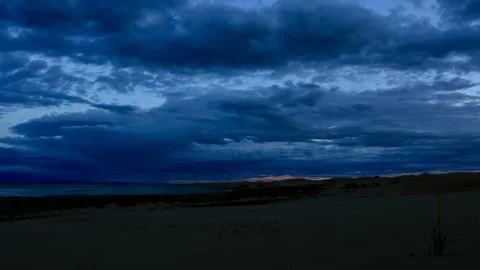 4K. Sunrise over the Sands Mongol Els, Mongolia. Ultra HD, 4096x2304 Stock Footage 106967983