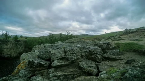 4K. Sunrise over waterfall Ulaan Tsutgalan, Mongolia. Ultra HD, 3840x2160 Stock Footage 106959810