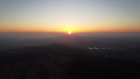 4K Sunset 360 Drone View Over Southern California From Twin Peaks Stock Footage 312768061