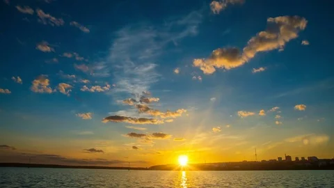 4k, Sunset in the bay, Time-lapse photography, Cinemagraph, night sky, video Stock Footage 77410513
