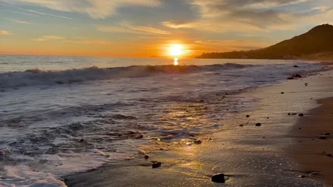 4K Sunset at the beach Stock Footage 267149249