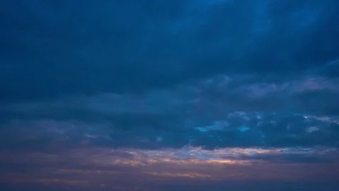 4K. Sunset clouds on the sky in horizon. Time-lapse. Stock Footage 84182830
