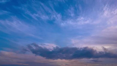 4K. Sunset clouds on the sky in horizon. Time-lapse. Stock Footage 84182849