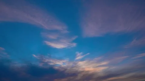 4K. Sunset clouds on the sky in horizon. Time-lapse. Stock Footage 84182904