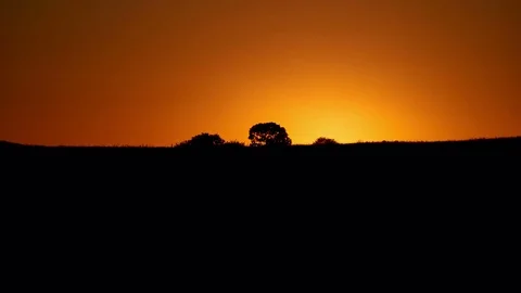 4K. Sunset clouds on the sky in horizon. Time-lapse. Stock Footage 84202346