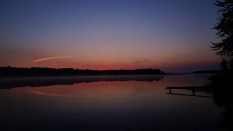 4K. Sunset clouds on the sky in horizon. Time-lapse. Stock Footage 84202706