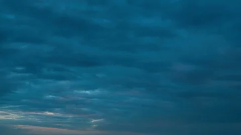 4K. Sunset clouds on the sky in horizon. Time-lapse. Stock Footage 84207988