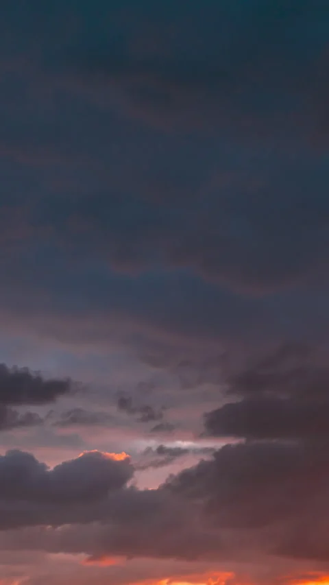 4K Sunset Cloudy Sky With Fluffy Clouds. Sunset Sky Natural Background. Dramati Stock Footage 342951285