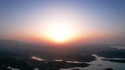 4K Sunset at Danjiangkou Video stock 334905983
