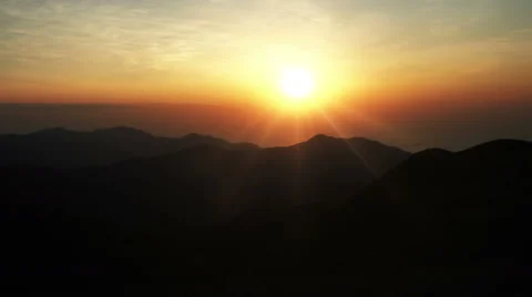 4K Sunset in Mountains Stock Footage 58319436