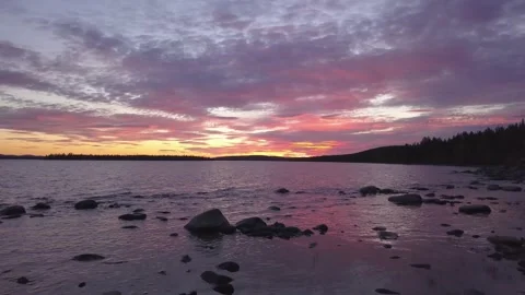 4K sunset in the Murmansk region Stock-Footage 142178155