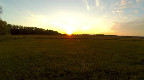 4K!!! Sunset over field timelapse. Autumn time. Stock Footage 44723430