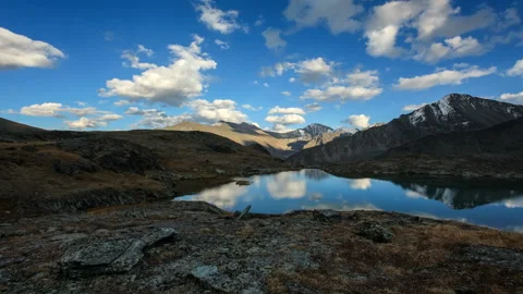 4K. Sunset over in the Valley of the Seven Lakes, Altai Republic, Russia. Ult Stock Footage 107021070