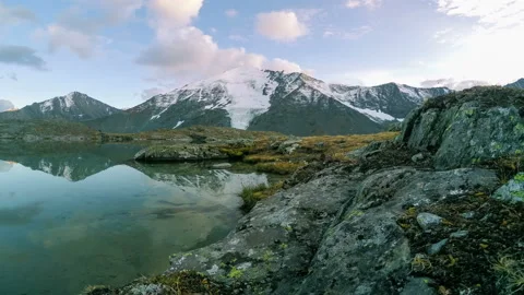 4K. Sunset over in the Valley of the Seven Lakes, Altai Republic, Russia. Ult Stock Footage 107259357