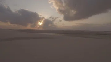 4K Sunset over white sand dunes in Brazil Stock Footage 85914584