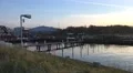 4k Sunset pan Timmendorfer Strand harbor at end of day 4k or 4k+ Resolution