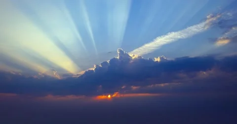 4K - Sunset with Rays of Light Stock-Footage 54304546