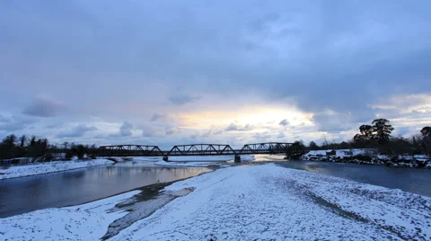 4K. Sunset on the river Kodori, Abkhazia, Ultra HD. 4096x2304 Stock Footage 59721880
