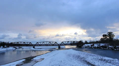 4K. Sunset on the river Kodori, Abkhazia, Ultra HD. 4096x2304 Stock Footage 59740175