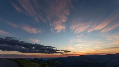 4K sunset with sunbeams and nice clouds Stock Footage 119121102