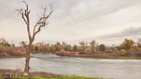 4K Sunset Time Lapse of Day to Night at the Feather River Stock Footage 69777582