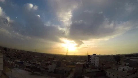 4k sunset time lapse over the city by Gopro hero 5 Stock Footage 155242475