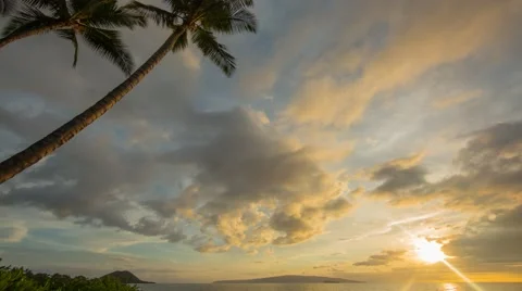 4k Sunset Time-lapse Photography at Makena Beach, Hawaii Stock-Footage 44202810