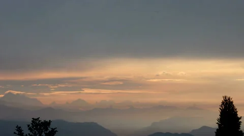 4K sunset timelapse. with mountains and clouds. Stock Footage 39842481