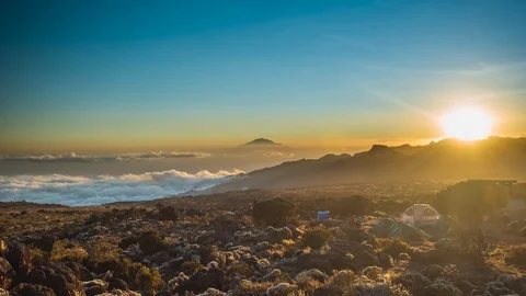 4K Sunset Timelapse over Mt Kilimanjaro, Tanzania. Stock Footage