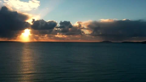 4K sunset timelapse of the sunset over Bardsey Island, Wales Stock Footage 325985876
