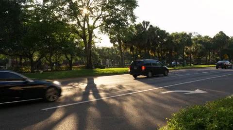 4K Sunset Traffic Time Lapse Vídeo Stock 63620564