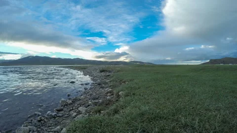 4K. Sunset on the Ulaan river, Mongolia. Ultra HD, 3840x2160 Stock Footage 106966447