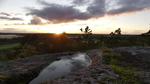 4k Sunset View From A Beautiful Hill, Summer Vidéo 79993007