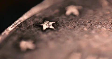 4k Super Macro Close Ups- U.S. Currency- Star on Quarter Stock Footage 129395373
