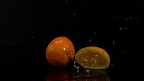 4K Super Slow-Mo Of Oranges Falling On Ground Stock Footage 151533793