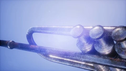 4K Super slow motion brass trumpet Stock Footage 87072869