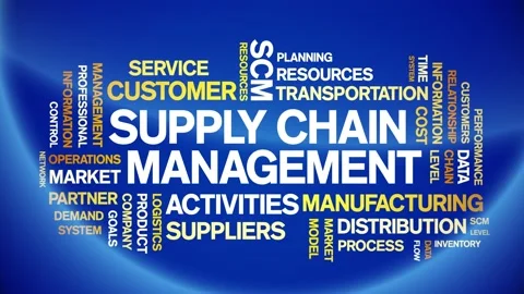 4k Supply Chain Management Animated Tag Word Cloud,Text Animation seamless loop Stock Footage 150667451