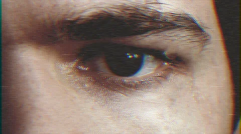 4k - Sweaty guy VHS effect with distortion Video stock 63207486