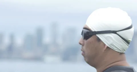 4k of swimmer warming up Stock Footage 40274131