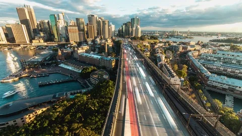 4K Sydney Traffic Highway Stock Footage