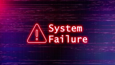 4K System Failure alert warning sign with digital binary code 3d background. 스톡 동영상 176977516