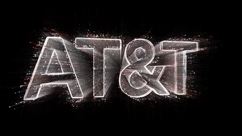 4k AT&amp;T word company ATT brand logo,Matrix binary computer code text. Stock Footage 114166329