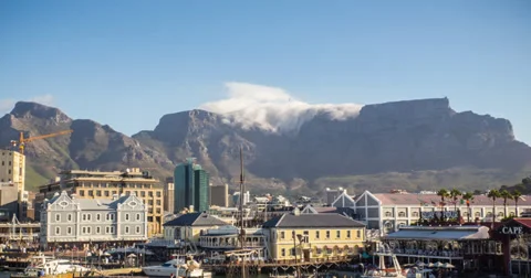 4K Table Mountain from Waterfront, Cape Town Stock Footage 38034139