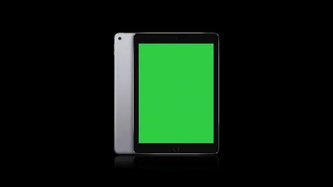 4K Tablet Blank Green Screen, Portable Computer Device, Blank Black Background Video stock 74308822